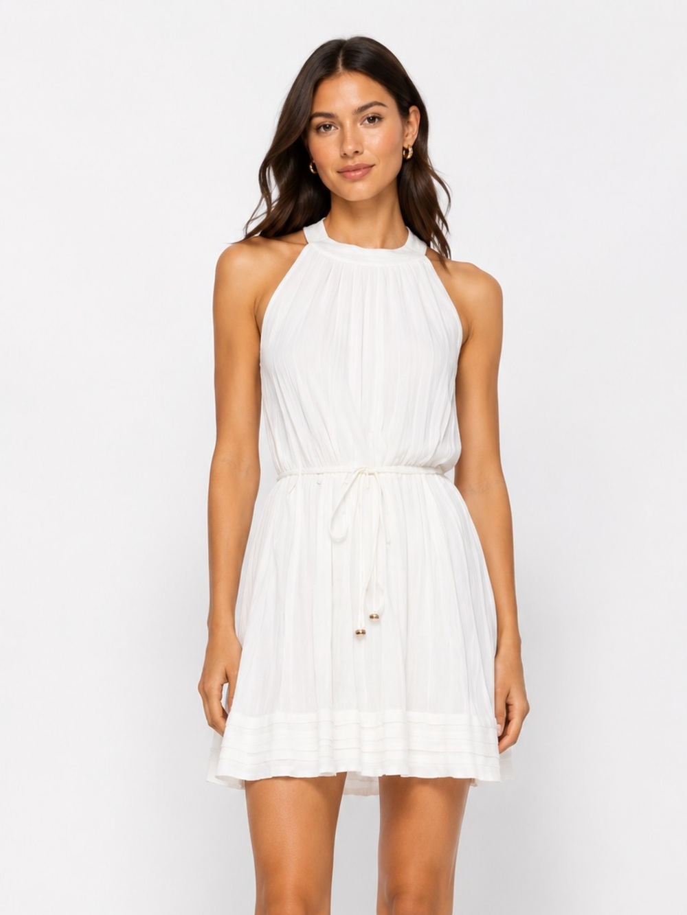 Ramy Brook White Halter Mini Dress – Size L